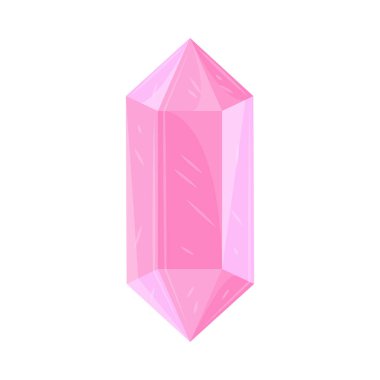 Pembe değerli taş simgesi izole edilmiş daire
