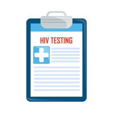 HIV testi AIDS simgesi düz izole