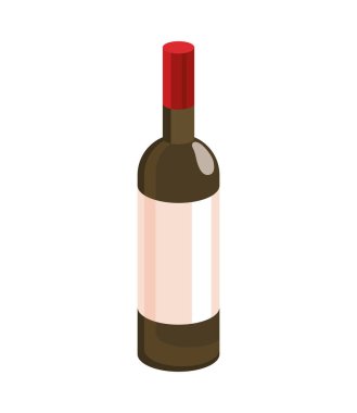 Şarap şişesi izole edilmiş ikon iç