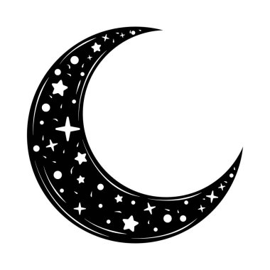 Hilal ay gerçeküstü astroloji ikonu izole edildi