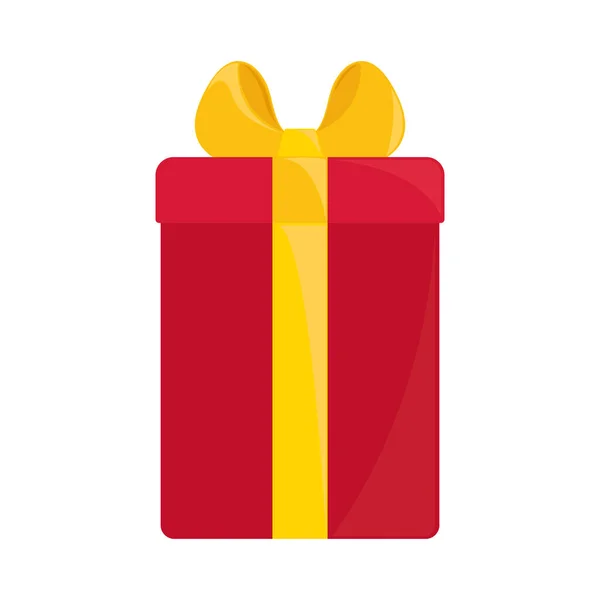 Rotes Geschenk Box Symbol Isoliert — Stockvektor