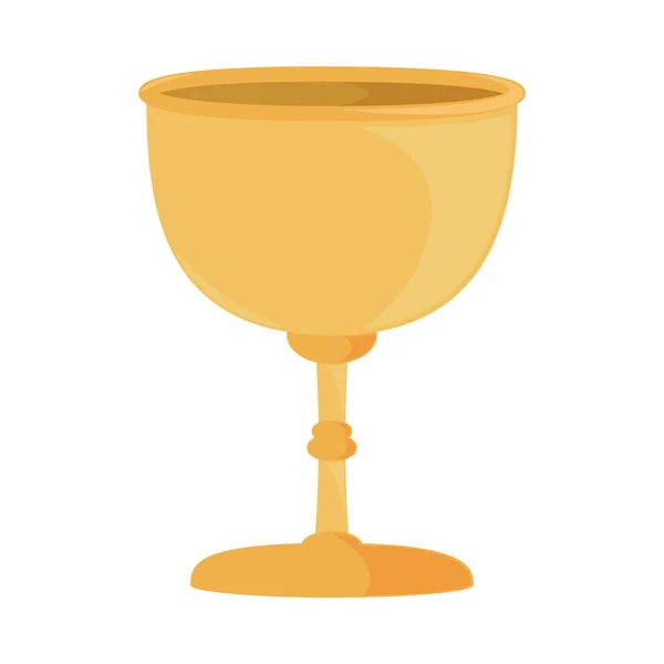 Gold Chalice Icon Flat Isolated — Stock Vector