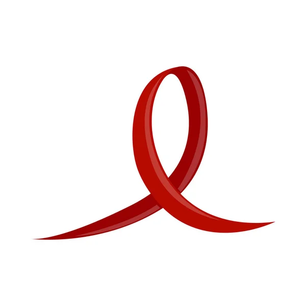 Stuha Lékařské Aids Ikona Byt Izolované — Stockový vektor