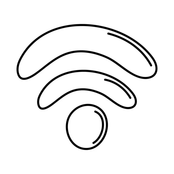 Wifi Social Media Doodle Icono Aislado — Archivo Imágenes Vectoriales