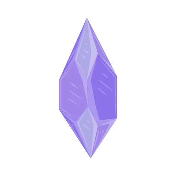 Icono Piedra Preciosa Púrpura Aislado Plano — Archivo Imágenes Vectoriales