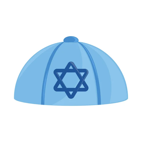 Židovská Kippah Hvězdou Davidovy Ikony — Stockový vektor