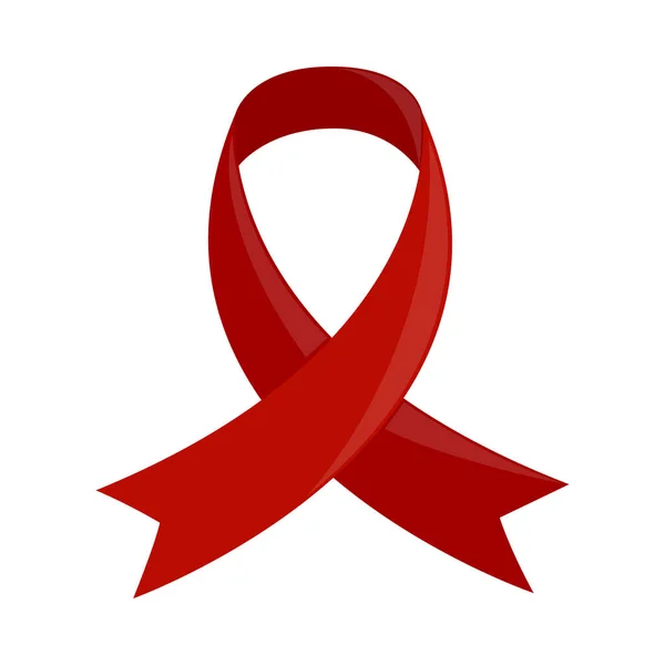Kurdele Farkındalığı Aids Ikonu Düz Izole — Stok Vektör