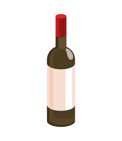 Μπουκάλι Κρασί Ποτό Εικονίδιο Απομονωμένο — Διανυσματικό Αρχείο