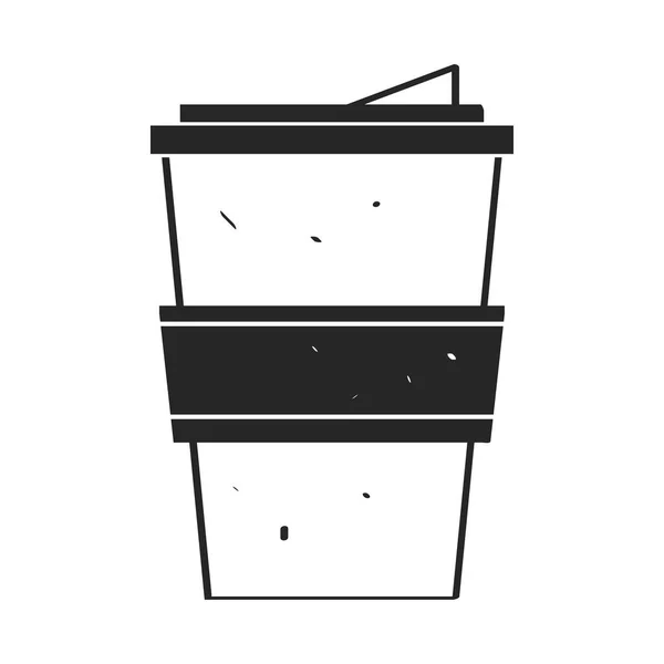 Paket Kahve Bardağı Simgesi Izole — Stok Vektör