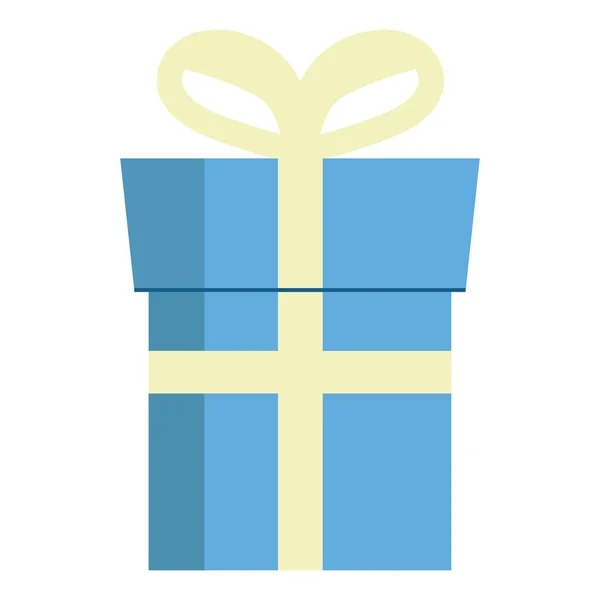 Blaues Geschenk Box Symbol Isoliert — Stockvektor