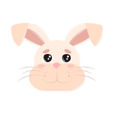 Şirin tavşan yüzü simgesi izole