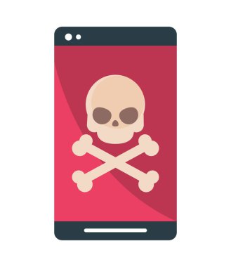 smartphone cyber fraud icon isolated