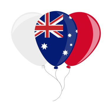 Avusturalya bayrak balonları simgesi izole