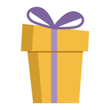 sarı hediye kutusu simgesi izole edildi