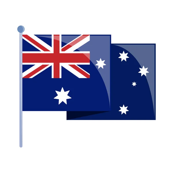 Bandiera Australiana Icona Nazionale Isolata — Vettoriale Stock