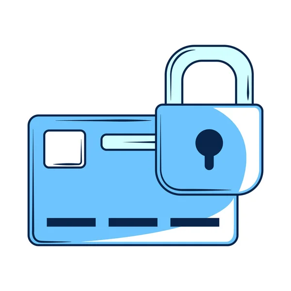 Carte Crédit Bancaire Icône Cybersécurité Isolé — Image vectorielle