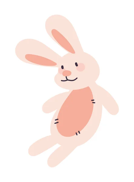 Kaninchen Spielzeug Ikone Flach Isoliert — Stockvektor
