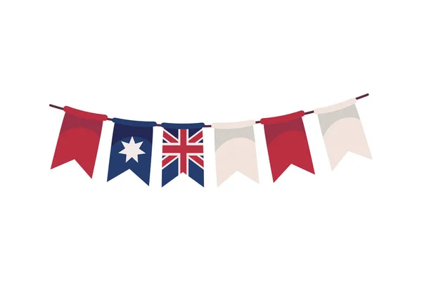 Avustralya Çelenk Bayrağı Simgesi Izole Edildi — Stok Vektör