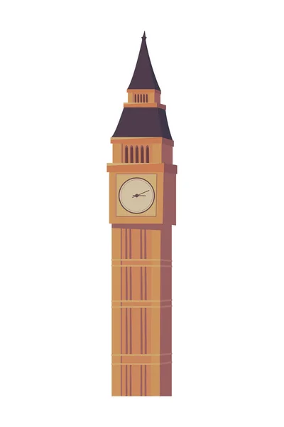 Londres Big Ben Icône Isolée — Image vectorielle
