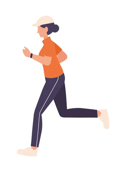 Femme Sport Jogging Icône Isolée — Image vectorielle