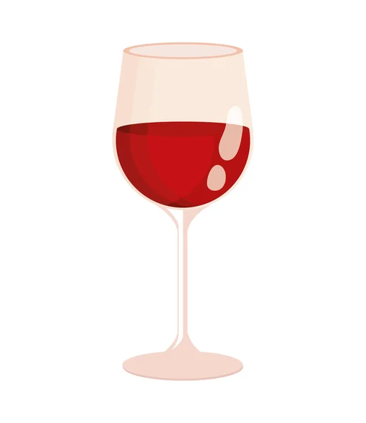 Bicchiere Vino Icona Bevanda Isolato — Vettoriale Stock