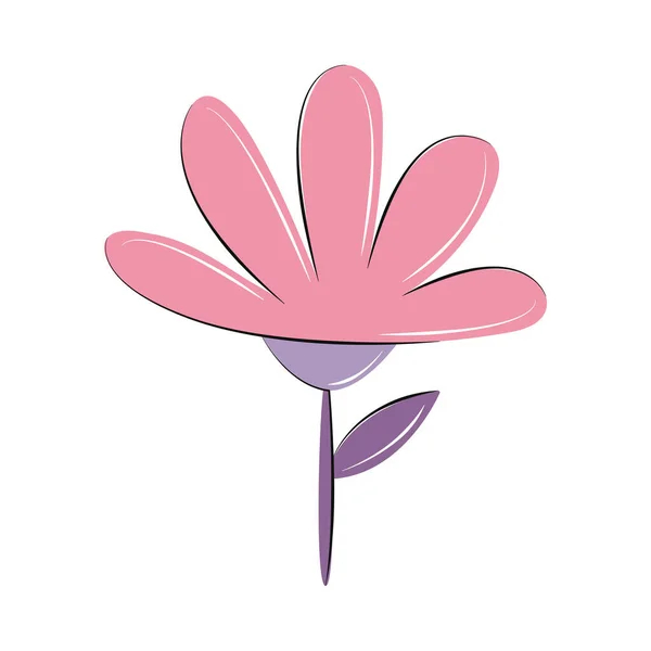 Rosa Blume Symbol Isoliert Flach — Stockvektor