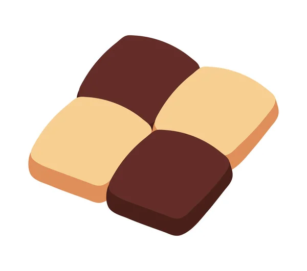Десертна Піктограма Печива Плоска Ізольована — стоковий вектор