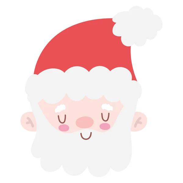 Санта Клаус Значок Обличчя Ізольовані — стоковий вектор