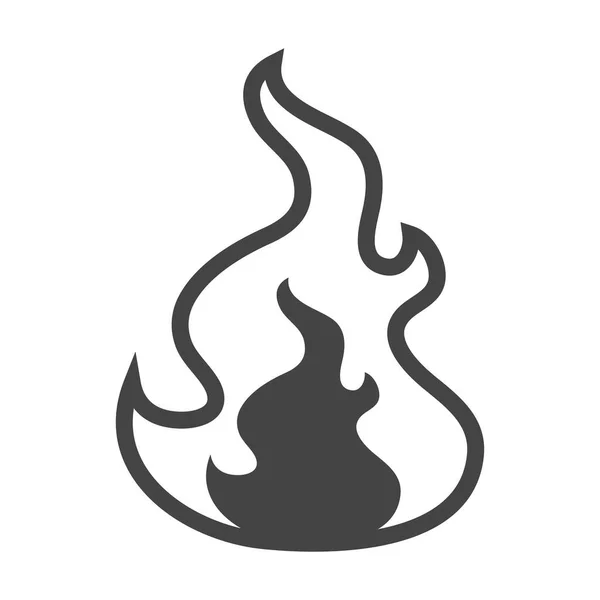 Fire Flame Design Icon Isolated — Stock Vector