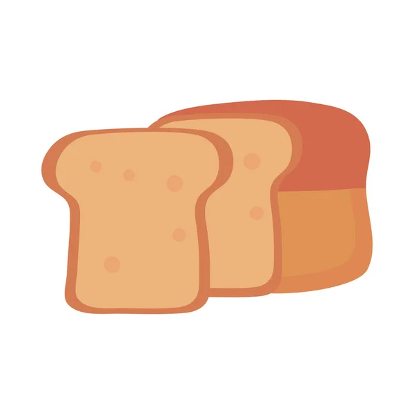 Loaf Bread Icon Flat Isolated — Stock Vector
