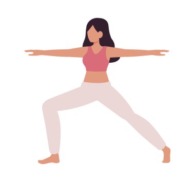 Yoga yapan kadın, izole edilmiş ikon