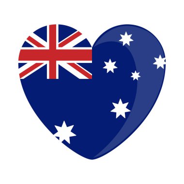 Kalp simgesinde Avustralya bayrağı izole edildi