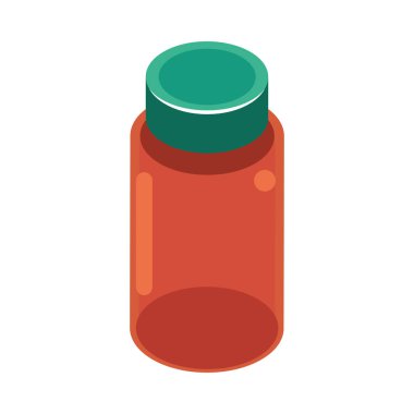izometrik ilaç şişesi simgesi izole edildi