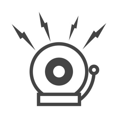 Acil durum alarm çanı tasarımı simgesi izole edildi