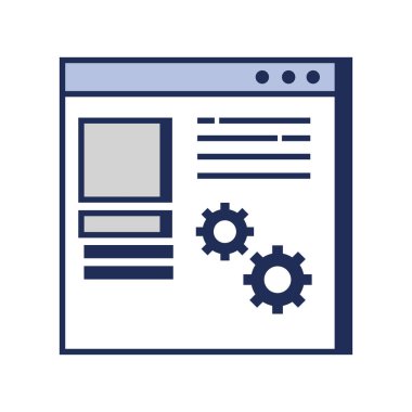 Web geliştirme ikonu izole edilmiş düz