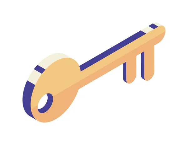 Schlüssel Isometrisches Symbol Icon Isoliert — Stockvektor