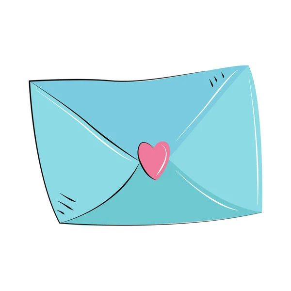 Love Mail Letter Icon Isolated Flat — Stock Vector