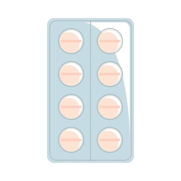 Geneesmiddel Capsules Verpakking Pictogram Geïsoleerd — Stockvector