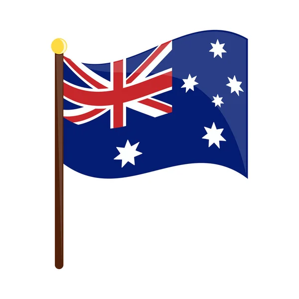 Размахивая Иконой Австралии Изолирован — стоковый вектор