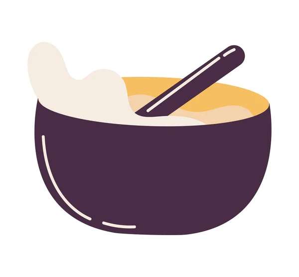 Приготовление Пищи Муки Миске Значок Изолирован — стоковый вектор