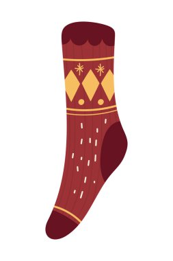 Noel kırmızı çorap ikonu izole edildi