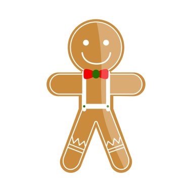 Zencefilli kurabiye Noel ikonu izole