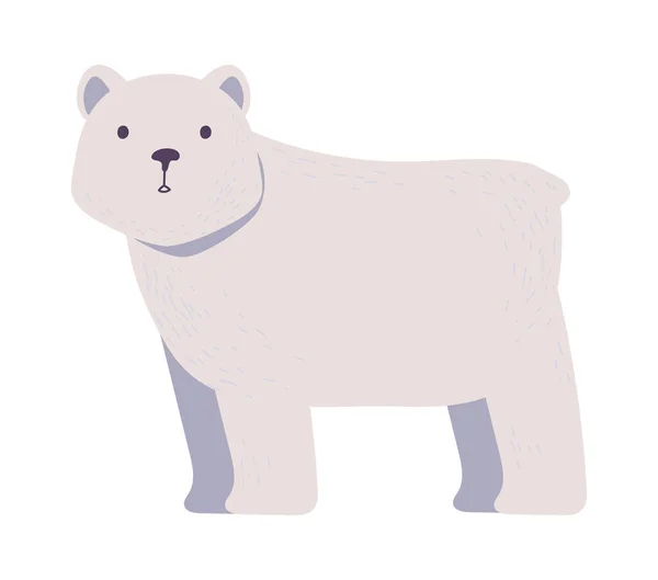 Orso Polare Icona Animale Invernale Isolato — Vettoriale Stock