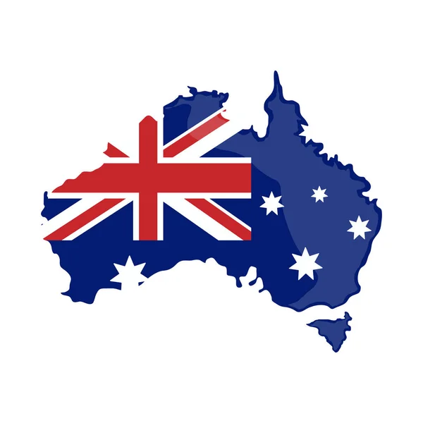 Изолированная Карта Австралии Флаг — стоковый вектор