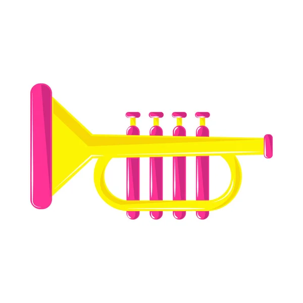 Trompette Instrument Musique Icône Isolé — Image vectorielle