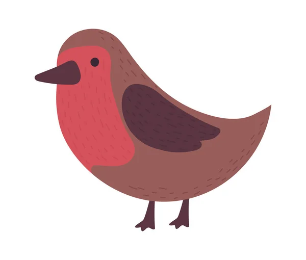 Pták Zimní Zvíře Ikona Izolované — Stockový vektor