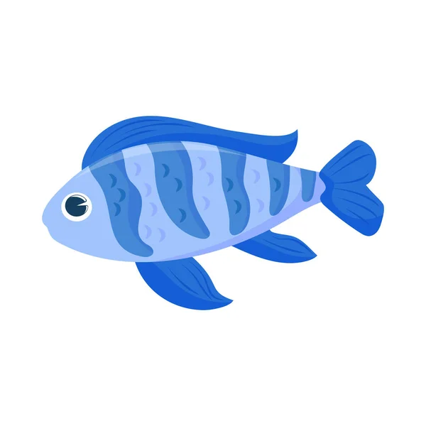 Şirin Balık Simgesi Izole Tasarımı — Stok Vektör