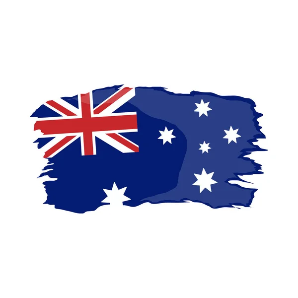 Boyalı Avustralya Bayrağı Simgesi Izole Edildi — Stok Vektör