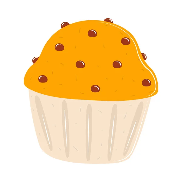Cupcake Ícone Comida Vegetariana Isolado — Vetor de Stock