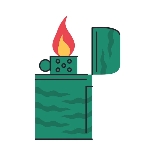 Feuerzeug Heiße Flamme Symbol Isoliert — Stockvektor